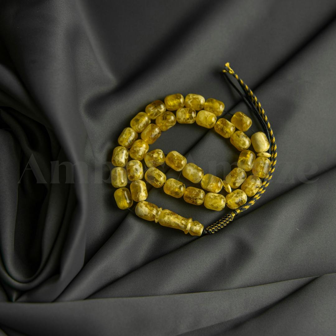 Amber Beads Rosary 33 beads 14.5x11.3 mm 52 gram Islamic Misbaha
