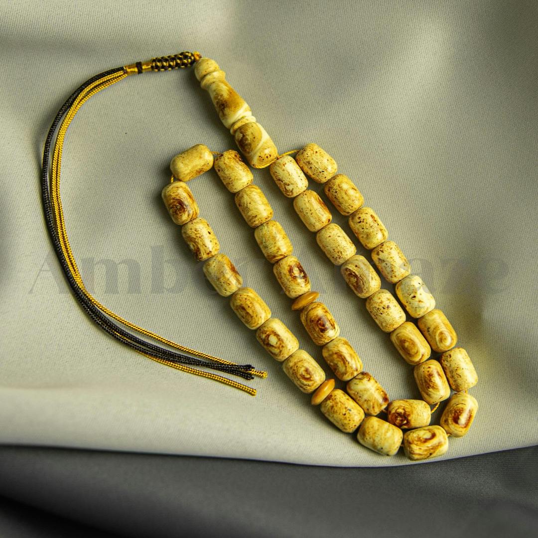 Amber Misbaha Rosary 33 beads 30.7 gram 13 x 10 mm