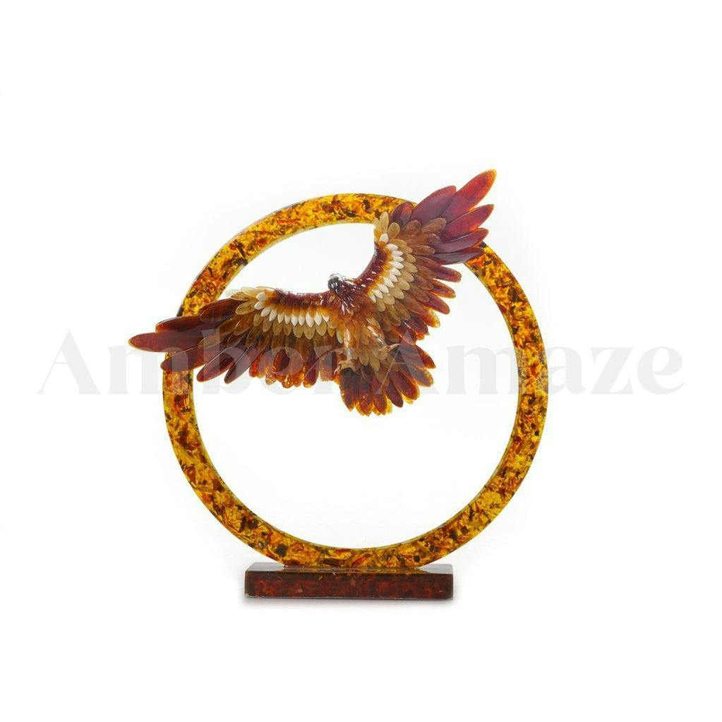 Raised amber eagle lamp